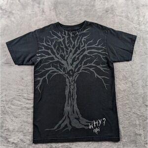 VTG Not Of This World Shirt Mens Small Black Faded Jesus Tee Short Sleeve Y2K